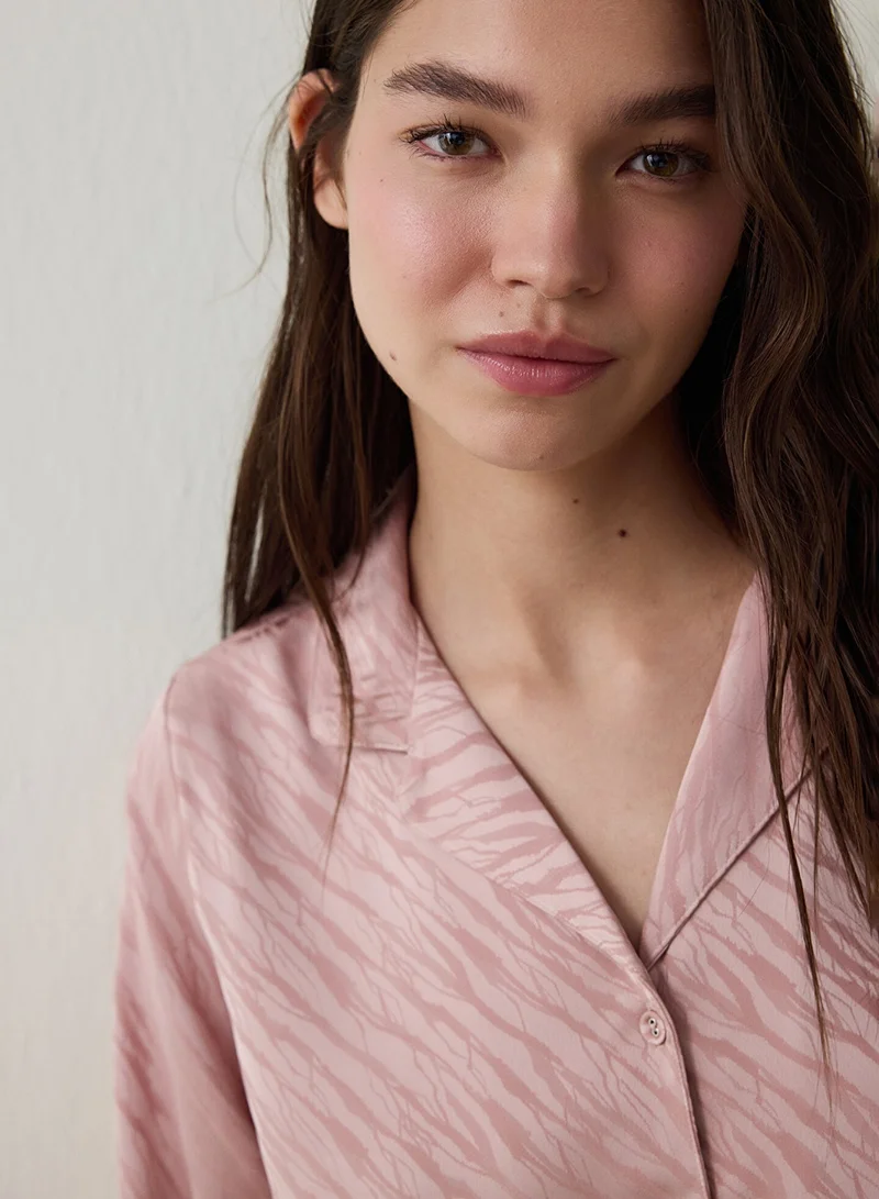 Penti Emma Shirt Collar Long Sleeve Satin Pajama Set